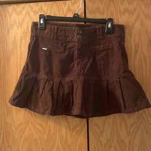 Minga London Brown Corduroy Pleated Skirt